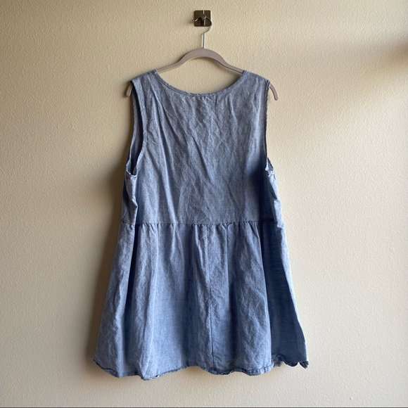egs by éloges Blue Button-Front Tunic Top - Picture 5 of 16